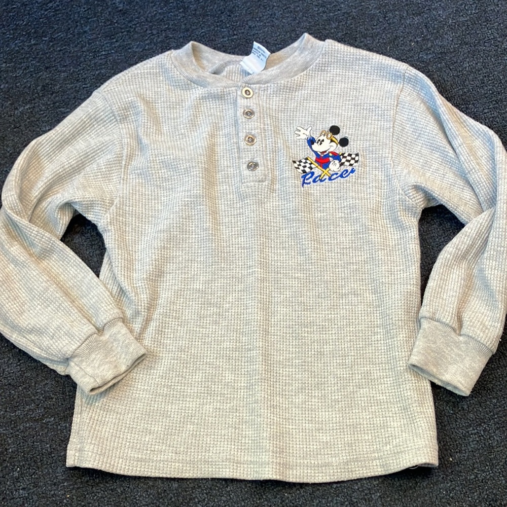 Vintage Mickey & Co Racer Henley Thermal Tee L 7